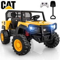 East doll 24V Ride on Dump Truck, Licensed Caterpillar 24 Volt Ride on Toy for Big Kids, 24V Power Ride Ons, 400W Powerful Wheels for Boys Girls, 2 Seater Ride on UTV Car, Aged 3-8Y, Yellow