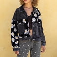 thumbnail image 4 of IROINNID Women's Denim Jacket Long Sleeve Print Turndown Lapel Outwear, Loose Button Pocket Autumn Blouse Jacket, 4 of 9