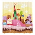 thumbnail image 3 of Ambesonne Cartoon Shower Curtain, Castle Scenery, 69"Wx84"L, Sand Brown and Pink, 3 of 5