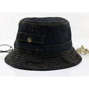 Kids Pocket Denim Fisherman Hat Fashion Wild Basin Hat Outdoor Casual Sun Hat Flat Hat Solid Color