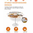 thumbnail image 2 of Round Fitted Tablecloths Fall Thanksgiving Pumpkin Owl Waterproof Table Cover for Kitchen Dining Party Decor Autumn Maple Leaf Hazelnut,45"-54", 2 of 6