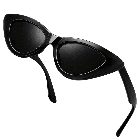 KANASTAL Polarized Cat Eye Sunglasses for Women, Trendy Retro Narrow Pointy Cateye Womens Sun Glasses with Polarized UV400 Protection Party Black Sunglasses