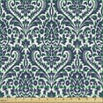 thumbnail image 2 of Ambesonne Victorian Fabric by the Yard Upholstery, Baroque Damask Motif Art, 1 Yard, Indigo and White, 2 of 5