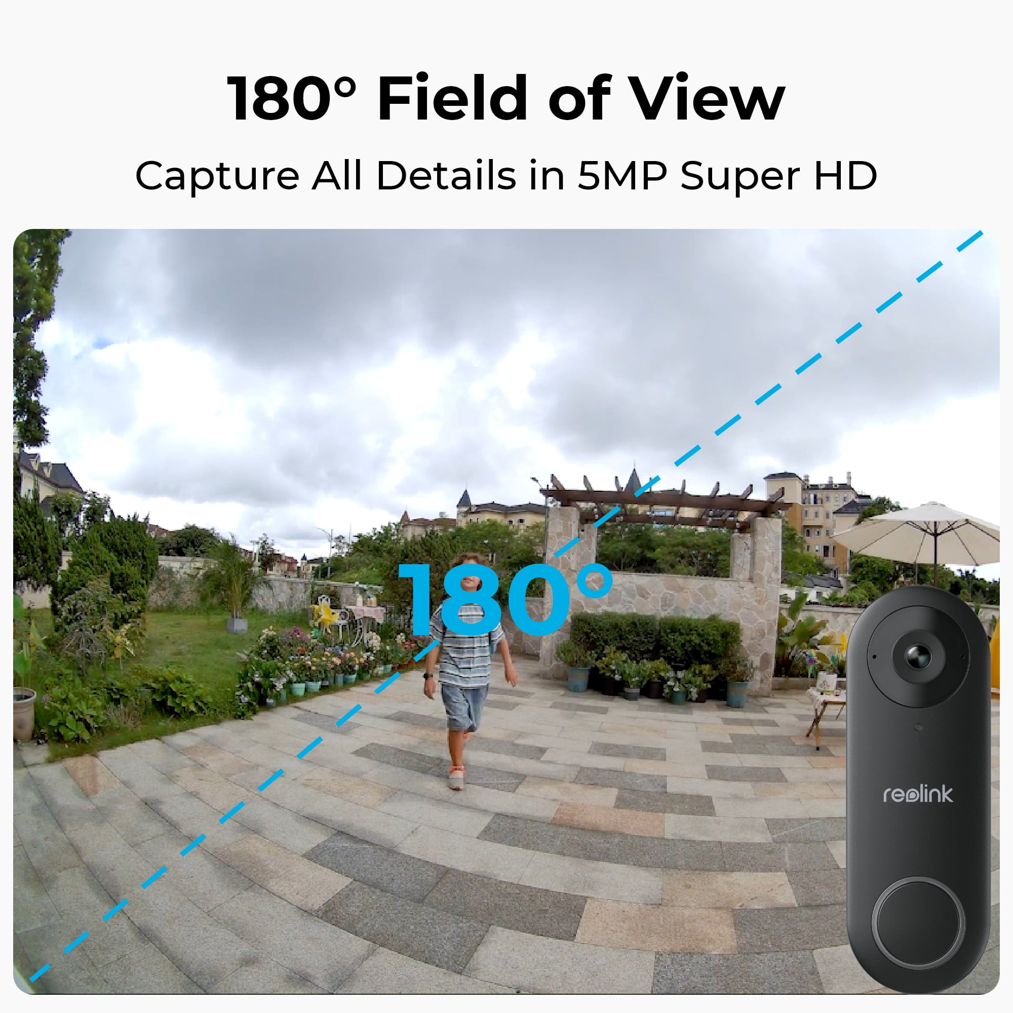Restored Reolink Video Doorbell PoE Camera Chime 180° 5MP IP Security Camera Outdoor 2-Way Talk Local Storage (Refurbished)
