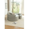 thumbnail image 6 of Chaise Lounge Chair Indoor with Ottoman, Oversized  Sleeper Chair with 5 Pillows, Velvet Upholstered Sofa Bed for Living Room, Green, 6 of 10