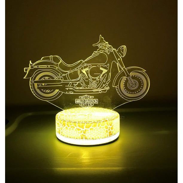 Harley Davidson Moto Lampe Veilleuse Cadeaux 3D 7 Couleur LED 