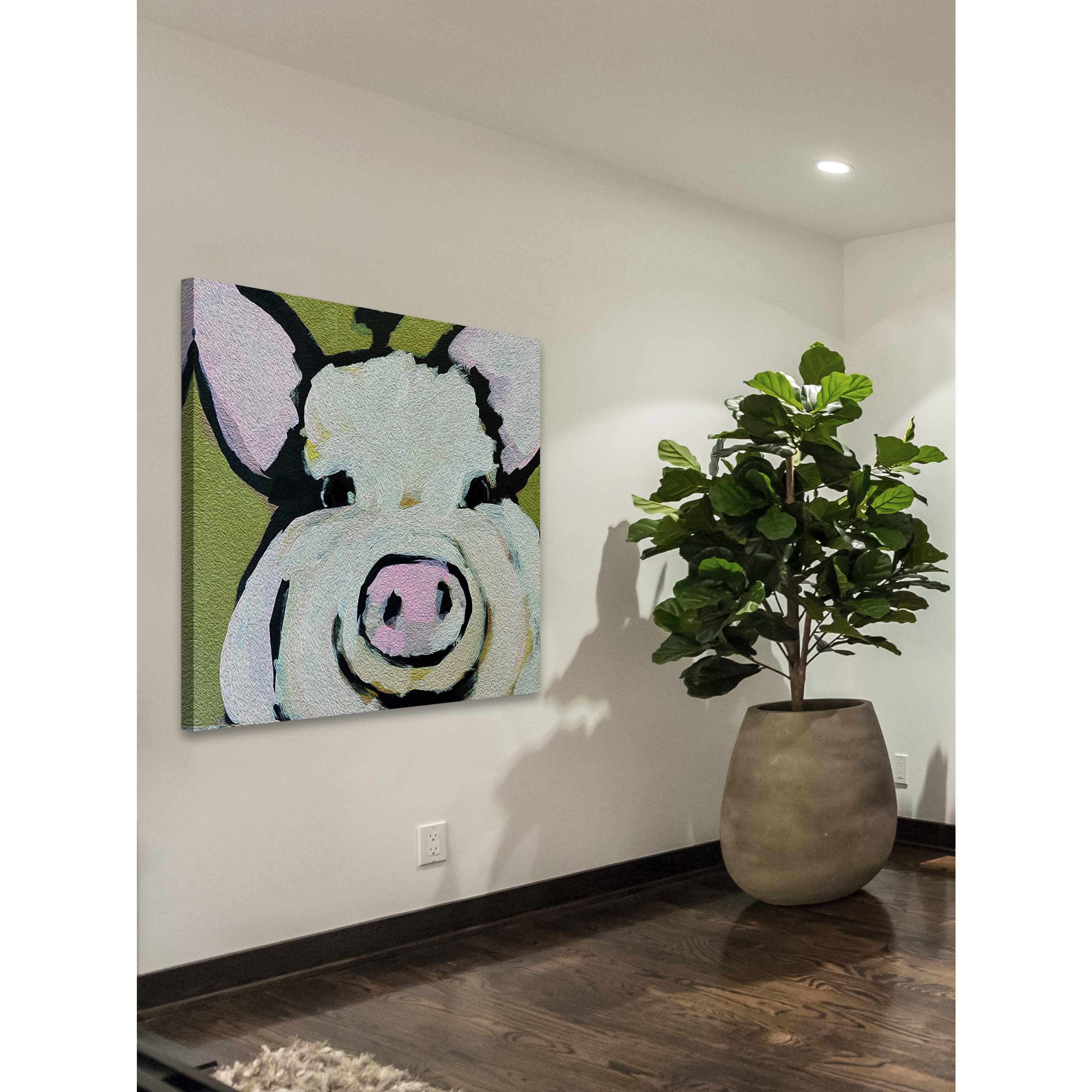 Marmont Hill "Modern Pig" by Michelle Rivera Painting Print on Wrapped Canvas