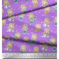 thumbnail image 3 of Soimoi Purple Cotton Voile Fabric Cute Girl & Dots Printed Craft Fabric by the Yard 42 Inch Wide, 3 of 3