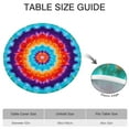 thumbnail image 6 of Colorful Tie Dye Mandala Pattern Round Fitted Tablecloth with Elastic Edge,Dining Table Cover Waterproof,Outdoor Round Tablecloth for Camping,Dining,Indoor and Outdoor, 6 of 7