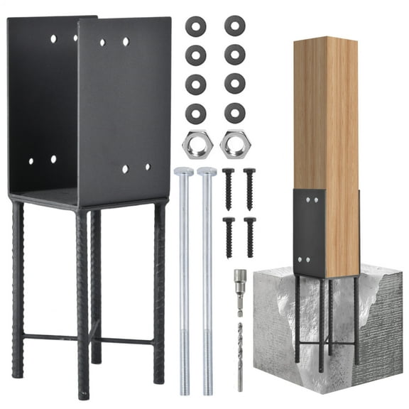 ZHAO Deck Post Base 4 Pieces U Shaped Fence Post Base Deck Railing Supports Heavy-Duty Galvanized Steel Bracket for Terrace Pavilions Mailboxes charmingly