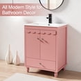 thumbnail image 2 of 24" Single Bathroom Vanity with Ceramic Sink Top, Faucet, Decorative Wavy Edge, 2 of 11
