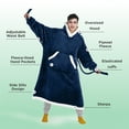 thumbnail image 2 of Cozy Comfort Wearable Blanket Hoodie, Oversized Hooded Sweatshirt Blanket, Breathable, Blue, 2 of 6