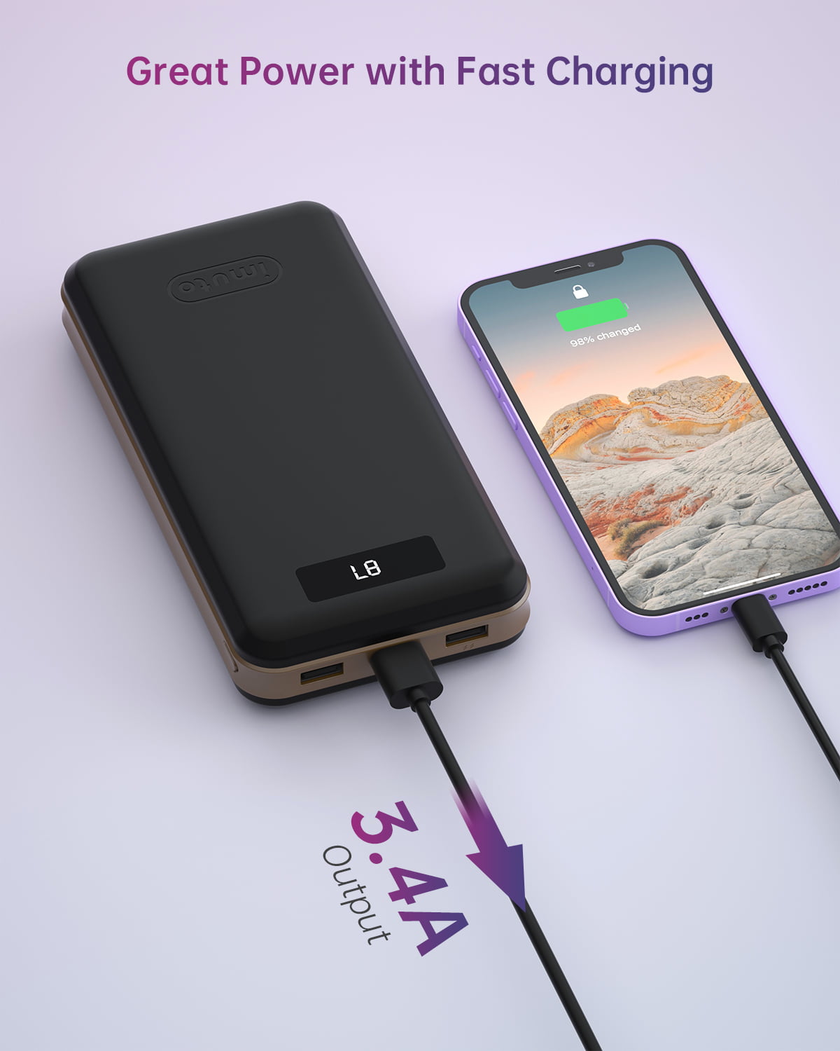 Bank 6alfox 30000mah Power Bank - Quick Charge Usb C & Micro Usb, Portable  Battery Pack For Iphone & Samsung