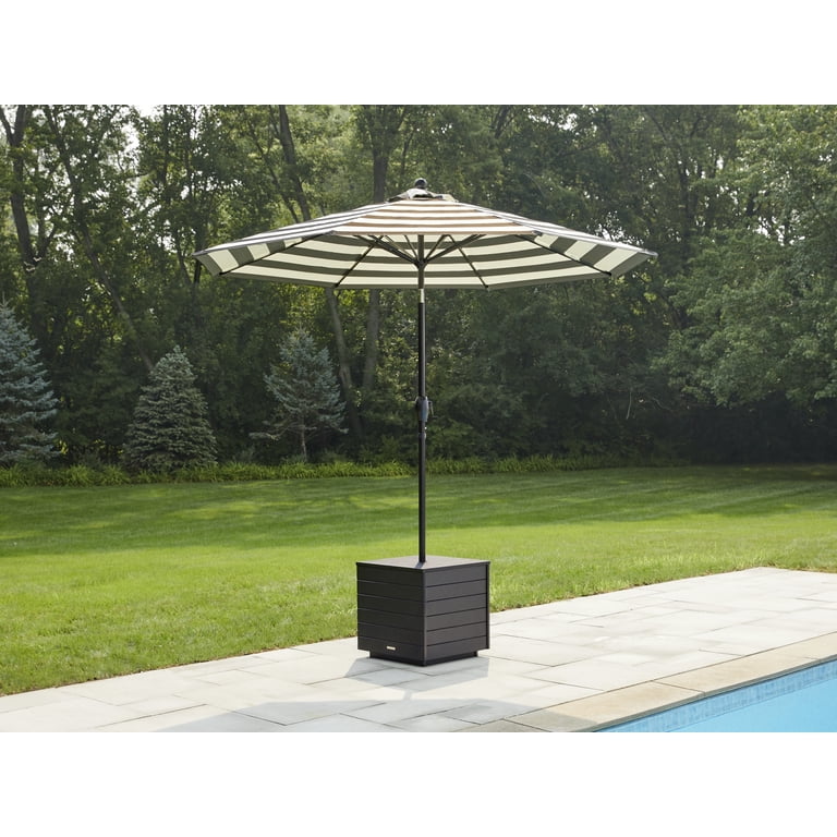 better homes patio umbrella 8x11 ftp arts Better Homes & Gardens Ezra Outdoor HDPE Umbrella Table, Black