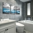 thumbnail image 5 of Black And White Beach Wall Paintings Wall Decorations For Living Room Canvas Wall Art For Bedroom Office Wall Decor Blue Ocean Sea Wave Pictures Prints Artwork Modern Home Decor 3 Piece, 5 of 6