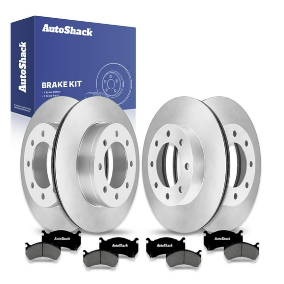 AutoShack Front & Rear Brake Rotors Premium Ceramic Brake Pads | Replacement For 2001-2003 2005 GMC Sierra 1500 HD 2002 2003 2005 Chevrolet Silverado 1500 HD 6.0L V8 4WD RWD | 12-PC Brake Kit