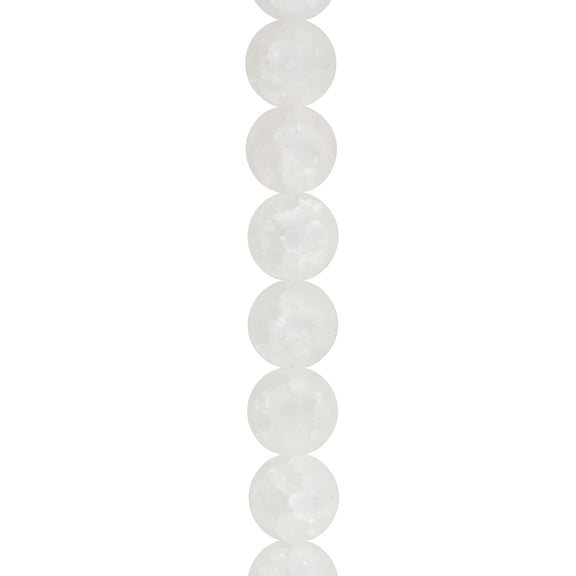 Bead Landing White Cracked Quartz Round Beads, 12 Pack