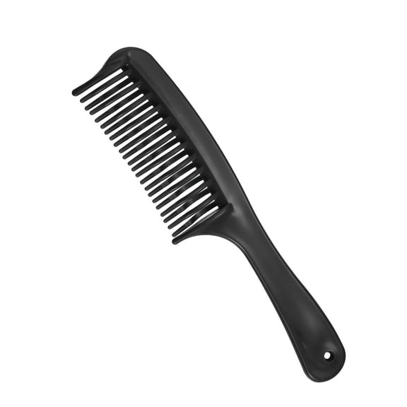 Unique Bargains Detangling Hair Comb Double Row Tooth for Curly Hair 7.87"x1.77" Black