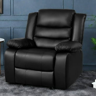 Mcombo Recliner with Ottoman Reclining Chair with Vibration Massage and  Removable Lumbar Pillow, 360 Degree Swivel Wood Base, Faux Leather 9068  (Grey) - Walmart.com