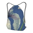 thumbnail image 3 of XMXT Waterproof Gym Bag, Blue Floral Watercolor Background Drawstring Backpack for Men, m, 3 of 8