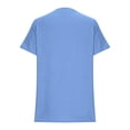 thumbnail image 4 of Women's Cotton Linen Shirt, Button Down Short Sleeve V-Neck Blouse, Breathable & Soft Casual Top for Daily Wear, Office, and Summer Outfits Essential Wardrobe Staple-Light Blue, 4 of 7
