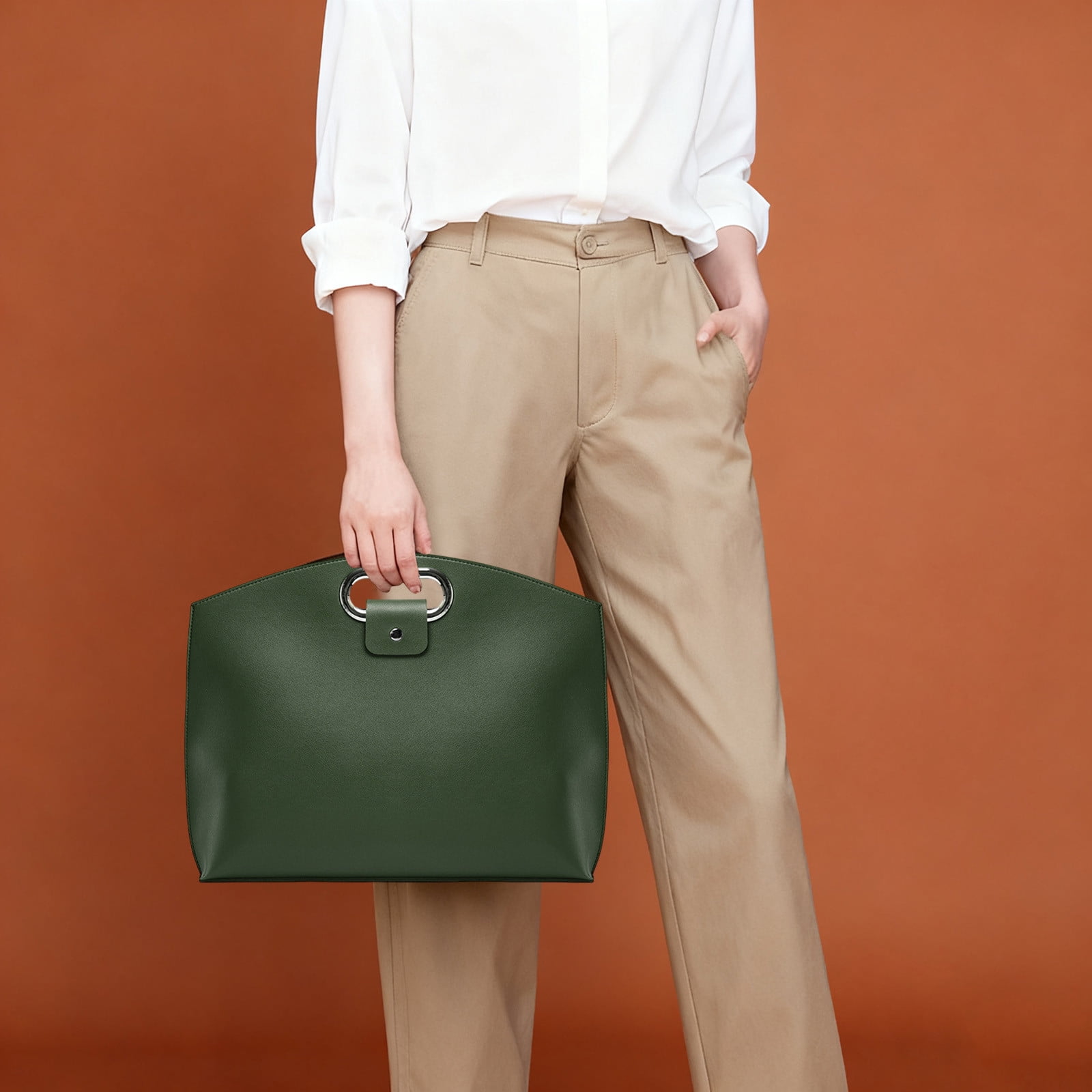 Women's Laptop Tote Bag 14-16 Inch, Waterproof Leather Briefcase for Work, Professional Bag with Padded Compartment for Laptop and Tablet