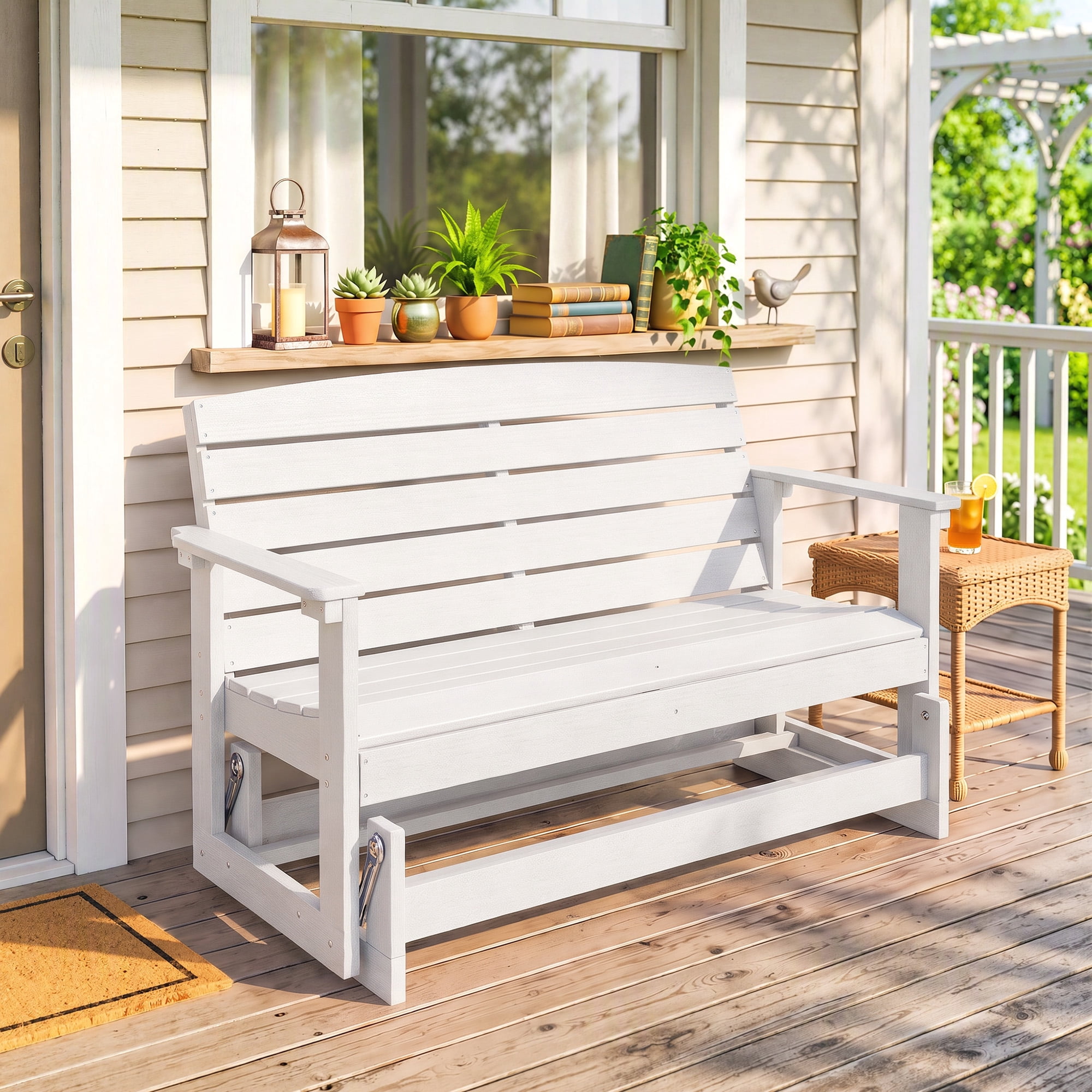 Lifetime All Weather Glider Bench for Front Porch & Patio - UV