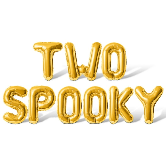 Letter Balloons - TWO SPOOKY 16" Inch Alphabet Letters Foil Mylar Balloon 2nd Birthday Party Banner (Gold)