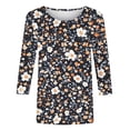 thumbnail image 6 of JTZGDY Western Shirts for Women Plus Size Vintage Ethnic Floral Print Summer 3/4 Lenght Sleeve Crewneck Graphic Tunic Tees Loose Oversized Casual Dressy Blouses Yellow M, 6 of 6