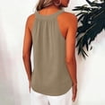 thumbnail image 6 of Yrmaups Plus Size Sleeveless Tank Top for Women, Casual Button Down Blouse, Lightweight Soft Stretch Top for Holiday Travel Office Daily Wear, Khaki M, 6 of 8
