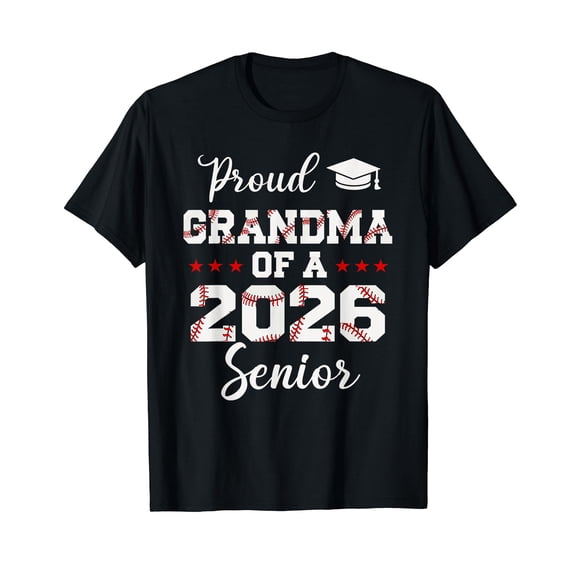 Senior Grandma Class Of 2026 Cute Baseball Player Graduation T-Shirt