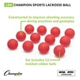 thumbnail image 3 of Champion Sports LBR Balle de Crosse Officielle de 2,5 Po, Rouge - Lot de 12, 3 of 5
