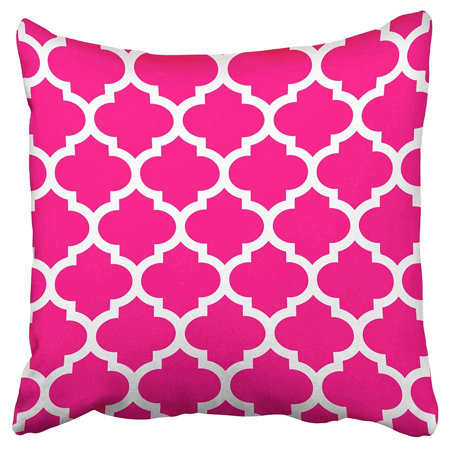 Eccot Moroccan Quatrefoil Hot Pink Pillow Case Pillow Cover 20x20 inch