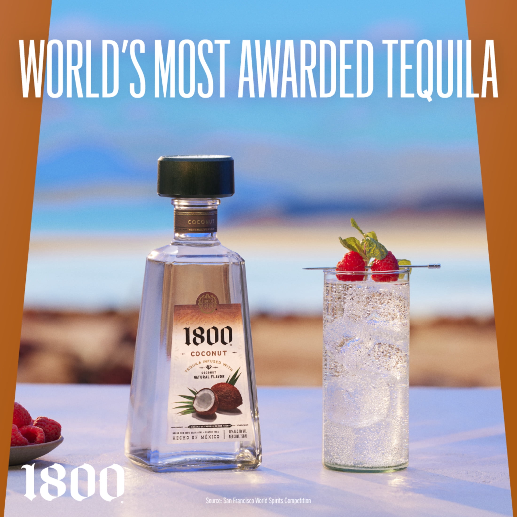 1800 Tequila Coconut, 750 ml Glass Bottle, 35% ABV