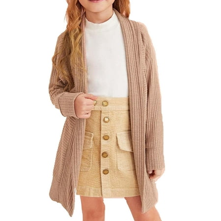 

Toddler Baby Girl Long Sleeve Open Front Cardigan Coats Knitwear Knit Sweater Jacket Kids Fall Winter Outfits