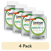 (4 pack) Centrum Silver Adults 50 Plus Multivitamin With Vitamin B & D3 , 220 Count
