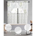 thumbnail image 2 of Summer Yellow Floral Swag Kitchen Curtains Sets for Windows 24 Inch Length, Botanical Flowers Garden Short Window Curtain Panels Swags Valances and Tiers 3 Piece Set for Cafe/Dining Room, 2 of 5