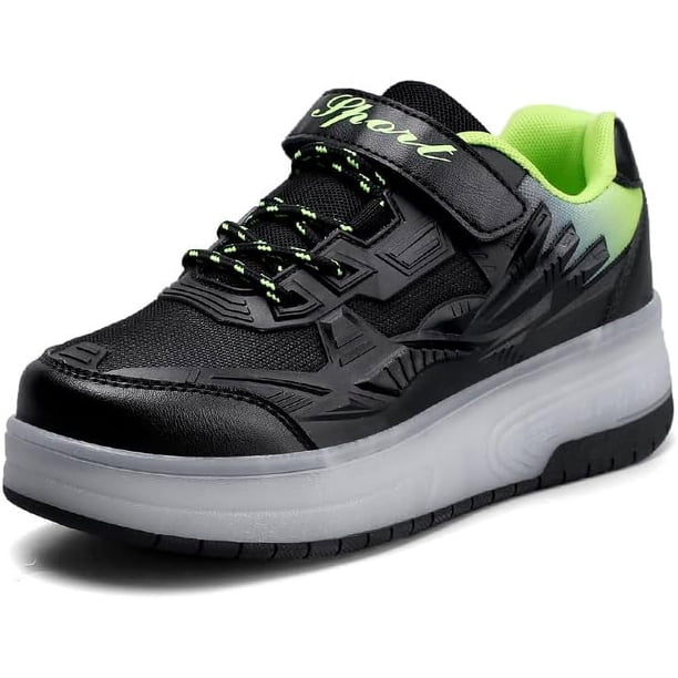 QOEUCME Zapatos con luz LED para principiantes con ruedas, patines para niños, patines brillantes, zapatos de skate, zapatos luminosos al aire libre para fiesta, cumpleaños, Navidad, el mejor regalo