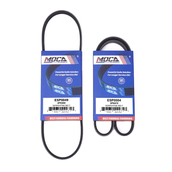 MOCA AUTOPARTS 2x Serpentine Belt Fit for 2005-2010 Kia Sportage 2.0L & 2004-2009 Kia Spectra 2.0L & 2005-2009 Hyundai Tucson 2.0L