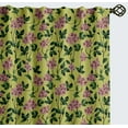 thumbnail image 2 of Vargottam Cotton Curtains - 90" Long Drapes for Tall Windows or Balcony Doors - Set of 2 Panels, 52"x90" - Light Filtering Pockets/Tab Drapes, 3-in-1 Hanging - Ethnic Bloom Vine Print (Yellow), 2 of 8