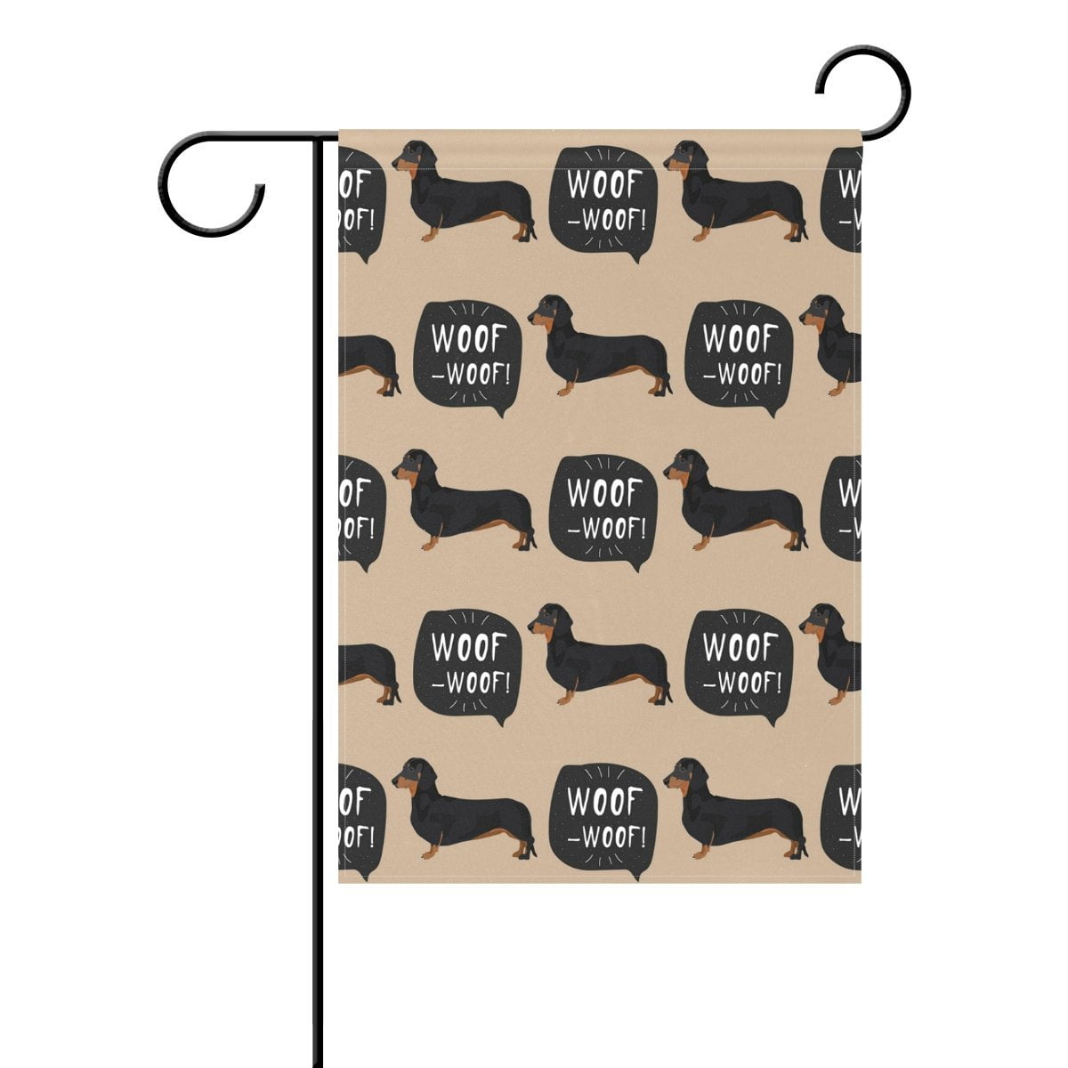 POPCreation Cute Puppy Dachshund Garden Flag Funny Dog Woof Outdoor
