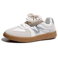 thumbnail image 4 of Zapatillas deportivas con cordones y espuma viscoelástica para mujer (Beige 39), 4 of 9