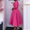 thumbnail image 5 of AURA Plus Size Summer Solid Color A Line Swing Dress Elegant High Waist Midi Evening Dress XL XXXL, 5 of 10