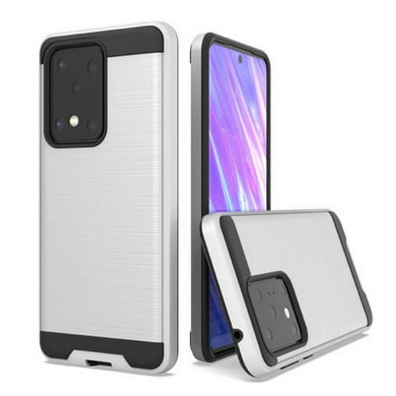 Samsung Galaxy S20 Ultra Case, 2-Piece Style Hybrid Shockproof Hard Case Cover with [Tempered Glass Screen Protector] And Circlemalls Stylus Pen [Silver]