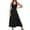 Black, variant on Wdgfv Women's Elegant Maxi Flowy Boho Tiered Beach Dress with Square Neck and Pockets