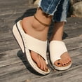thumbnail image 3 of Dakaela Womens Leather Wedge Sandals Arch Support Orthopedic Flip Flops Non Slip Summer Walking Slides, 3 of 7