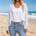 thumbnail image 2 of enyan Women's Long Sleeve Cardigan Sweaters Open Front Cropped Bolero Shrugs for Dresses（White,One Size）, 2 of 5