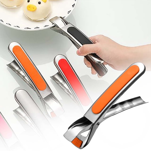 Pinza Y Plato De Acero Inoxidable Para Cocina. Pinza Multifuncional De Silicona Resistente Al Calor Para Servir Platos Y Pinzas Para Cuencos.