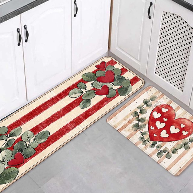 Dsscvnef Ensemble de Tapis de Cuisine Non Doux Confortable pour l'Hiver 2 Pcs Lavable Design Durable