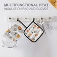 thumbnail image 4 of Yayeee Oven Mitts and Pot Holder Set of 4 Heat Resistant Kitchen Gloves Baking Hot Pad, Orange Snow Houses, 4 of 5